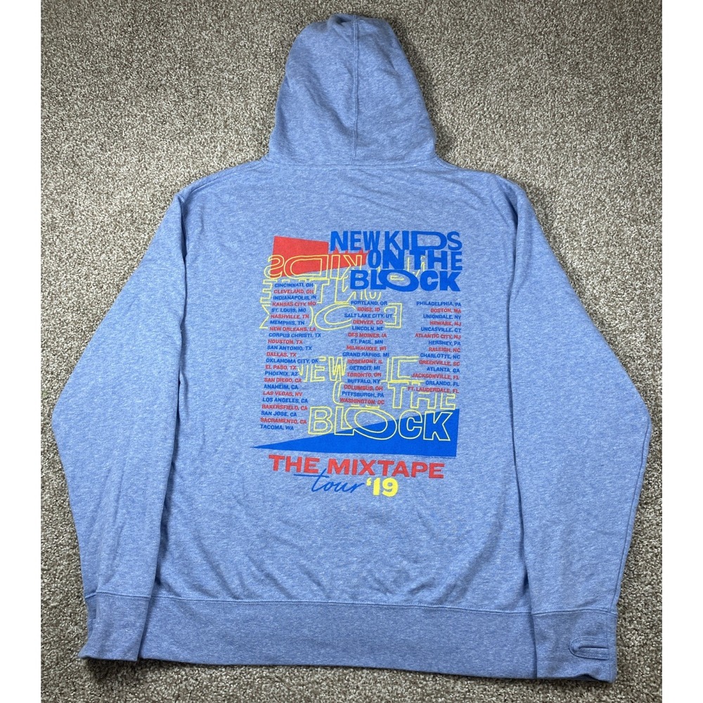 New Kids on the Block Hoodie Women's XL Blue Mixtape 2019 Tour Full Zip Pockets